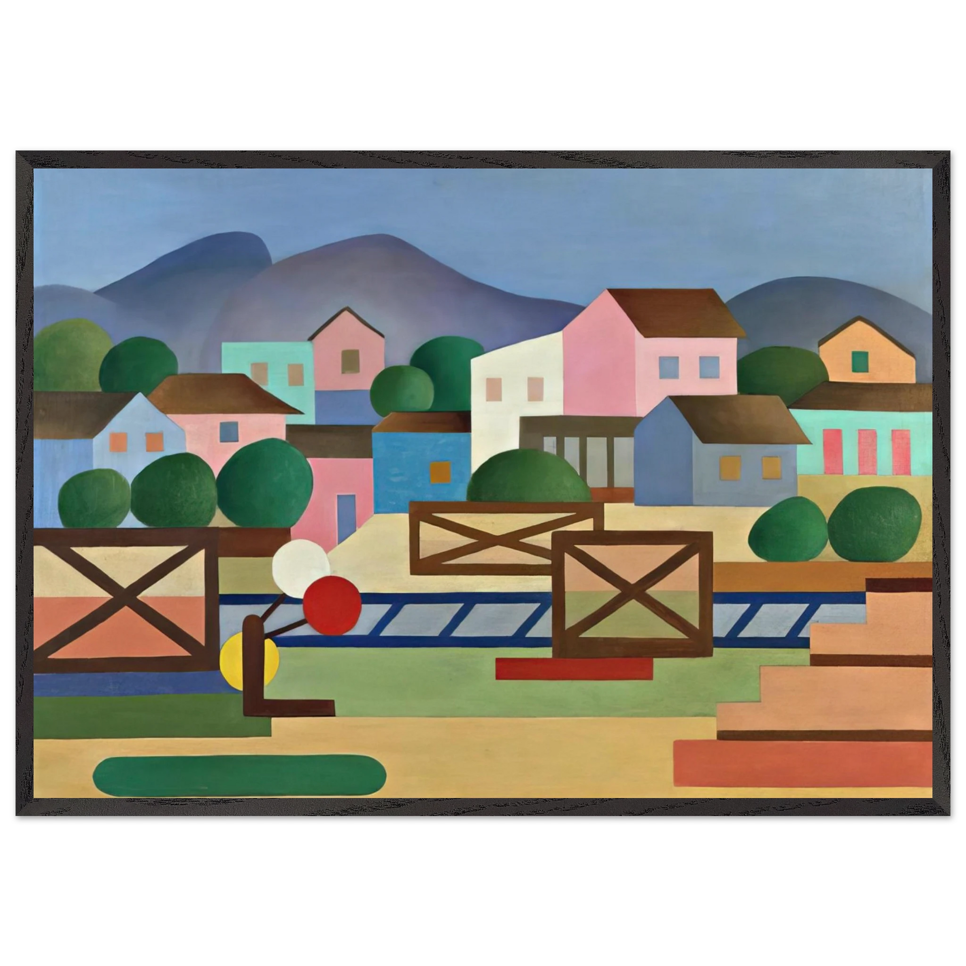 Level II Pass - Tarsila do Amaral 70x100 cm / 28x40 inches Framed Art Print – Black Wooden Frame