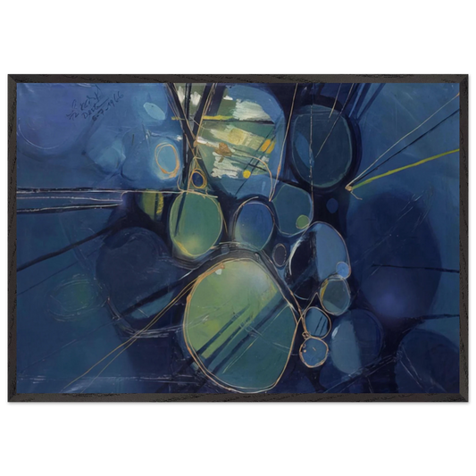 Green Abstract - 1966 - Gebre Kristos Desta Framed Art Print – Black Wooden Frame - Default Title - -Framed Art Print