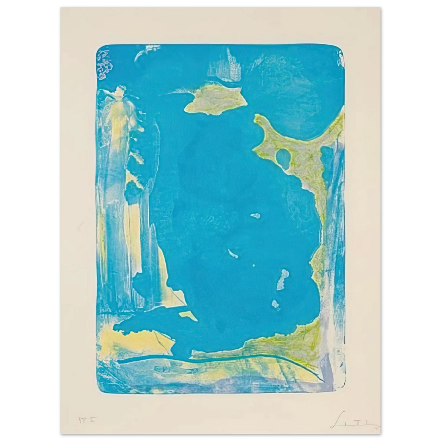 Helen Frankenthaler - Reflections IV - 1995 Wall art - 15x20 cm / 6x8 Inches - Premium Wooden Framed Poster With Fine Art Paper - Wood frame