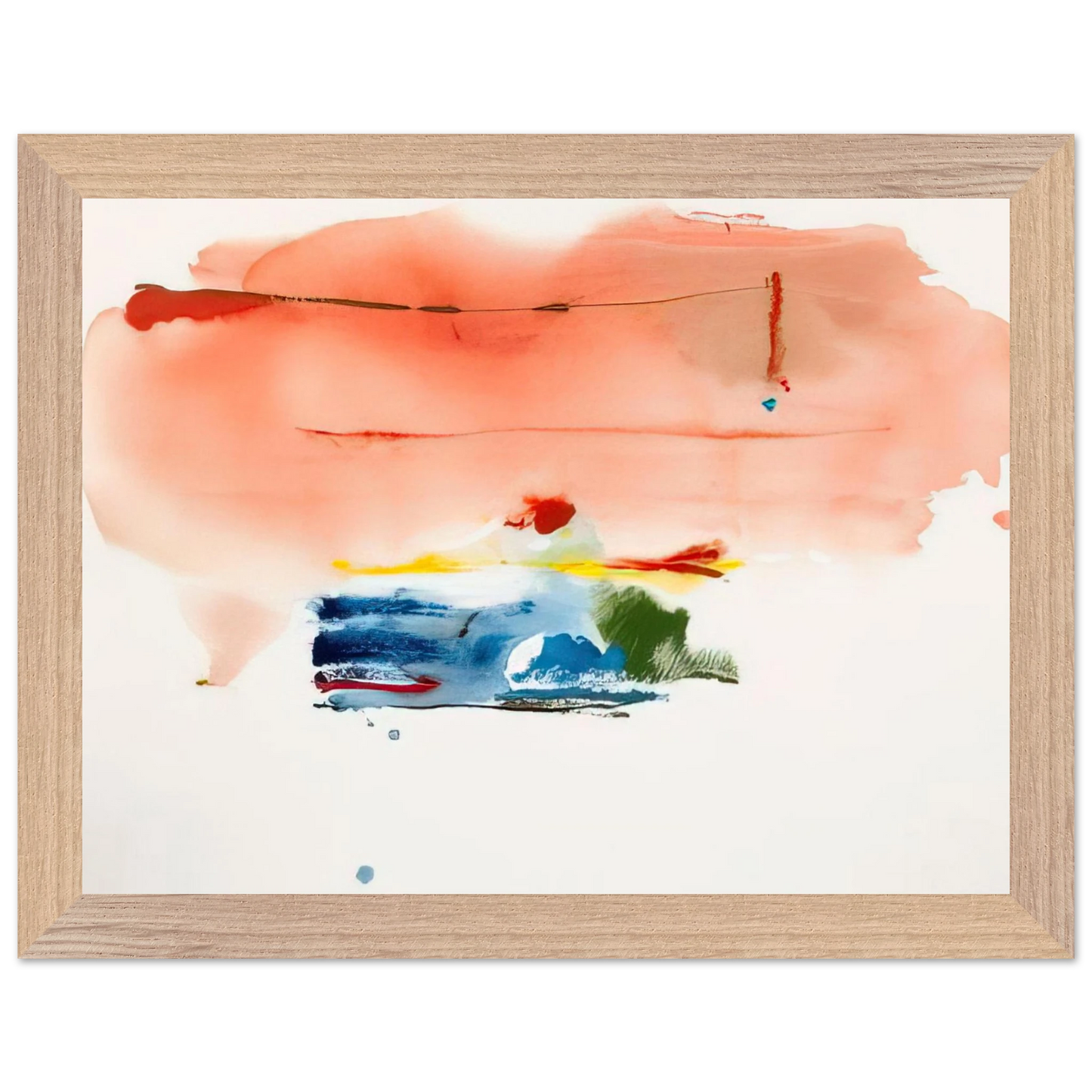 Helen Frankenthaler - Santa Fe II - 1986 Wall art - 70x100 cm / 28x40 inches - Premium Wooden Framed Poster With Fine Art Paper - Wood frame