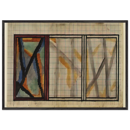 PRELIMINARY DESIGN FOR LADY HAMILTON RUG 1914 - Vanessa Bell Framed Art Print – Black Wooden Frame - Default Title - -Framed Art Print