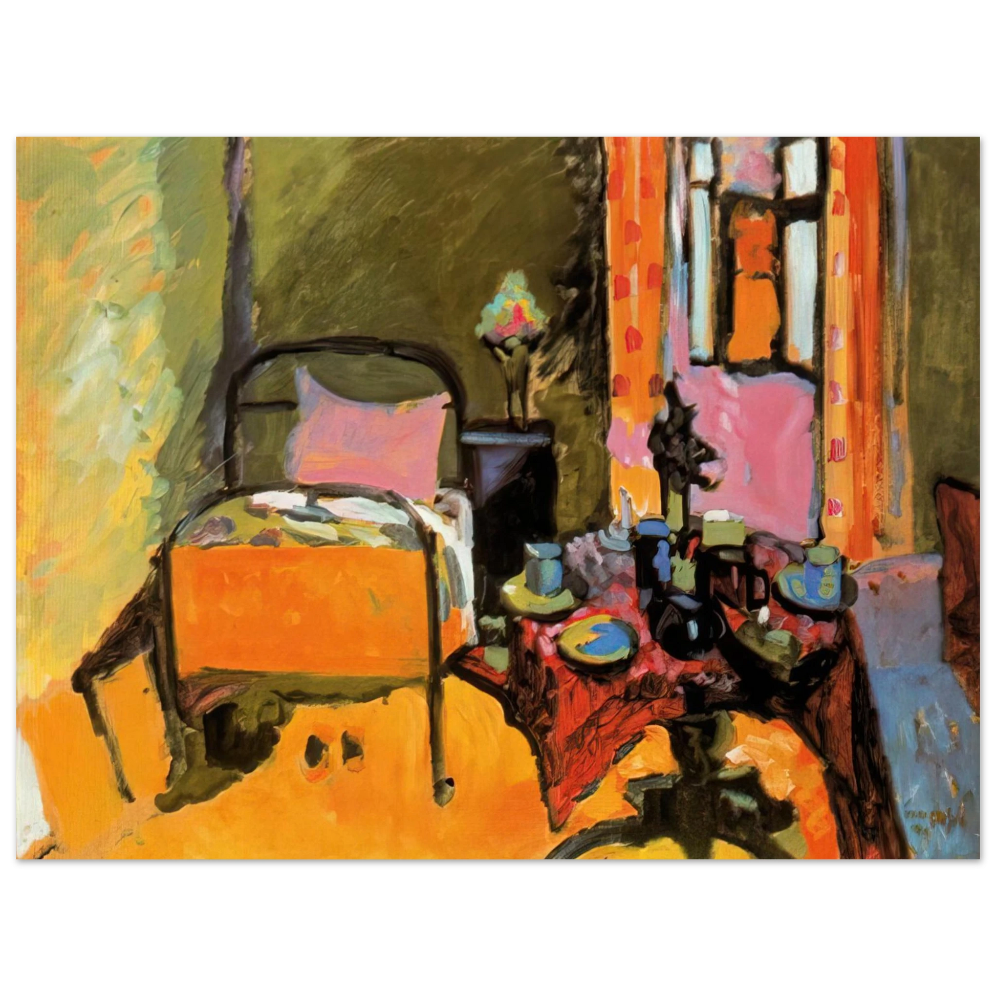 Wassily Kandinsky - BEDROOM IN AINTMILLERSTRASSE 1909 Fine Art Poster - Default Title