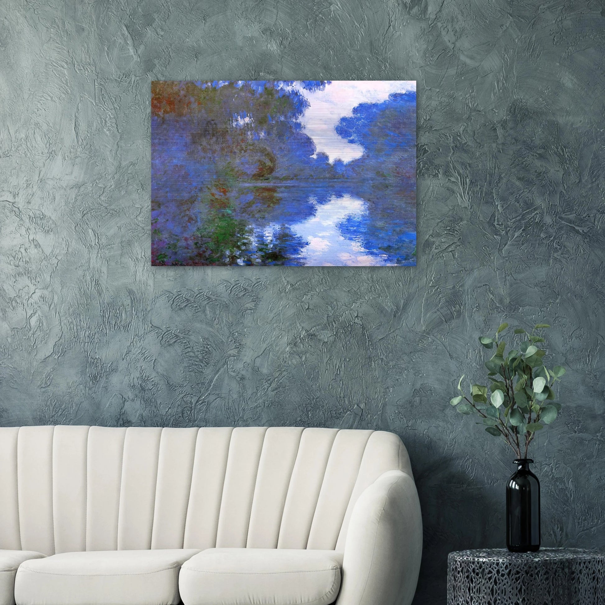 Morning on the Seine, Clear Weather 02 - claude monet Brushed Aluminum Print - 70x100 cm / 28x40 inches | claude monet Aluminum Print | claude monet Prints