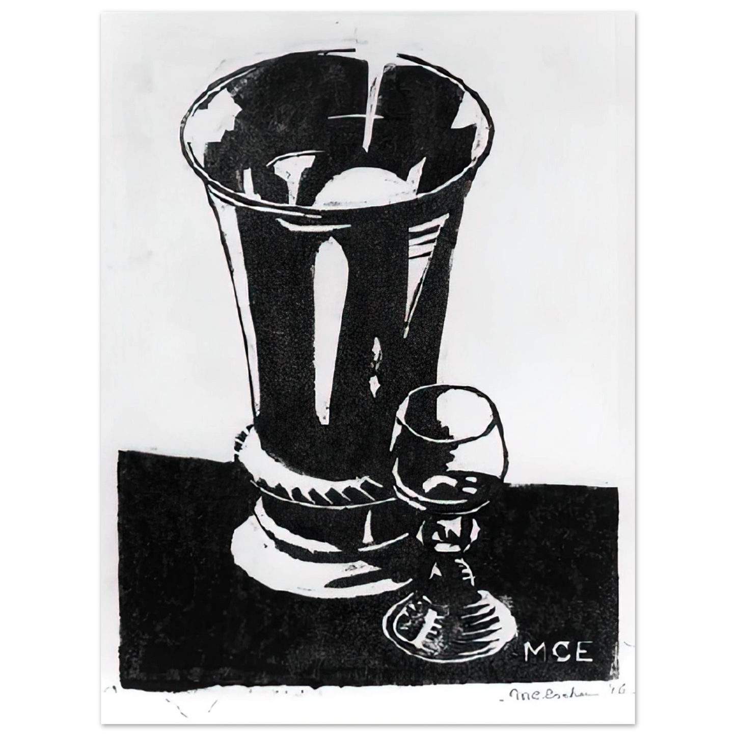 MC Escher - STILL LIFE 1917 Wall Art - 21x29.7 cm / 8x12" - Fine Art Poster - -