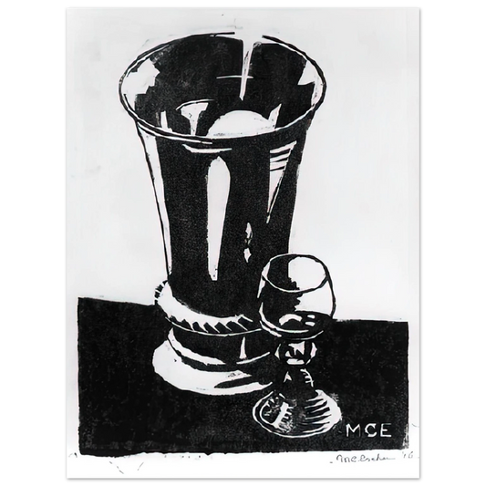 MC Escher - STILL LIFE 1917 Wall Art - 21x29.7 cm / 8x12" - Fine Art Poster - -