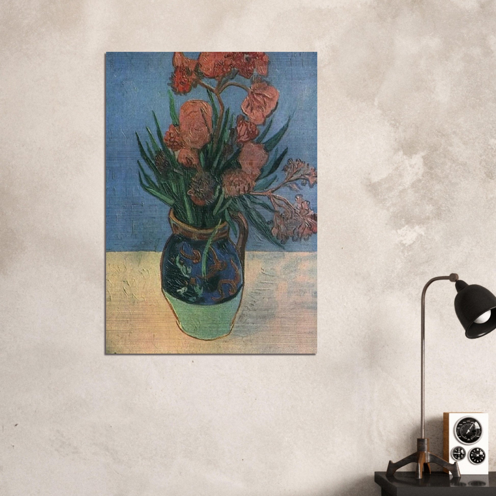 Still Life Vase with Oleanders - Vincent van Gogh Brushed Aluminum Print - 70x100 cm / 28x40 inches | Vincent van Gogh Aluminum Print | Vincent van Gogh Prints