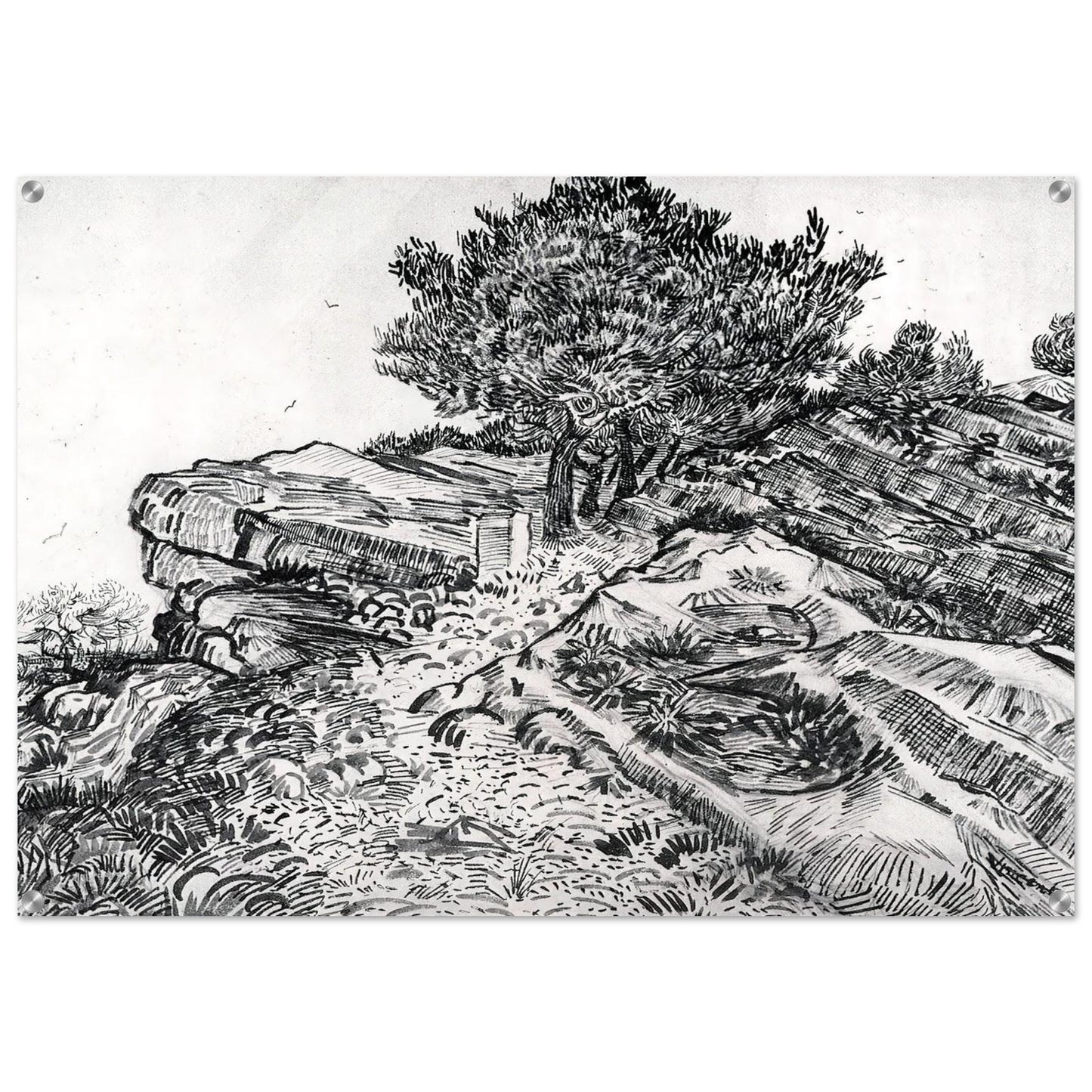 Montmajour - Vincent van Gogh Acrylic Print - 70x100 cm / 28x40″ inches