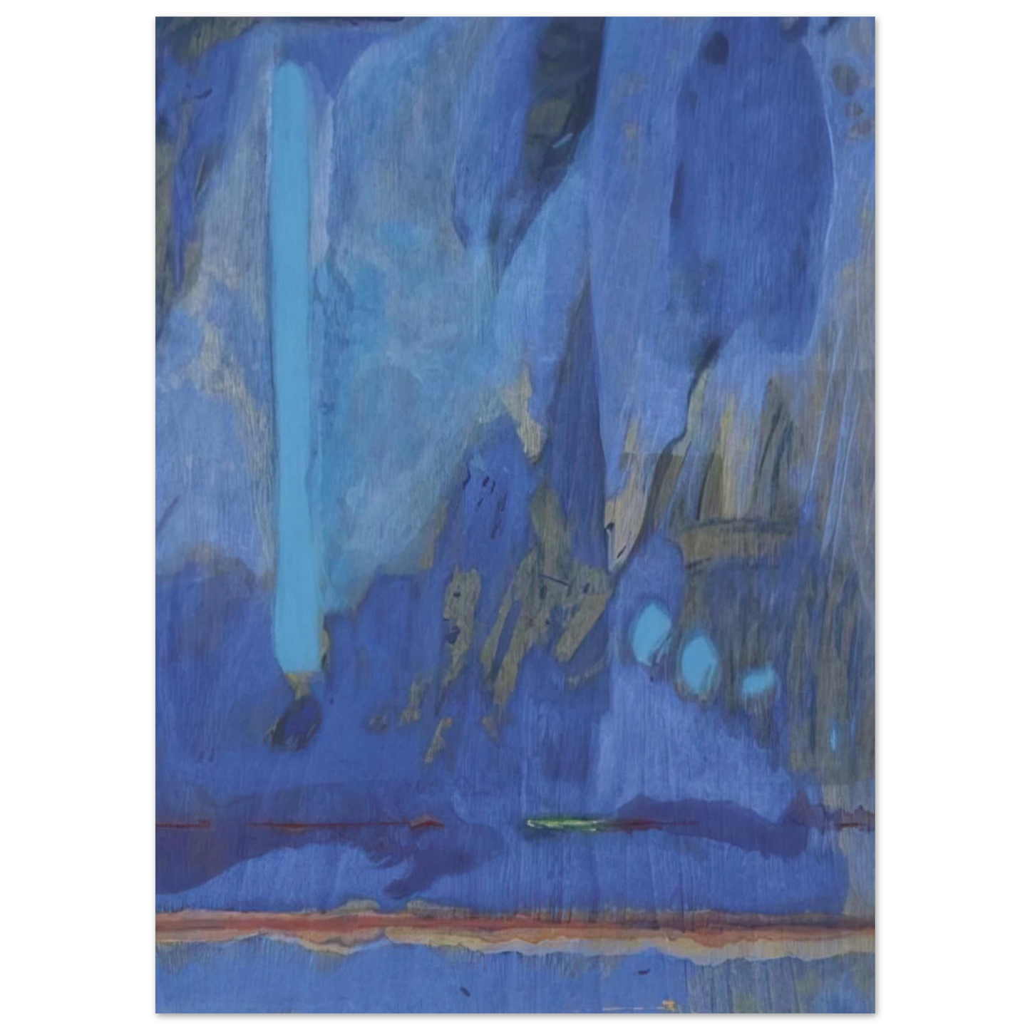 Helen Frankenthaler - Tales of Genji III - 1998 Wall art - 15x20 cm / 6x8 inches - Premium Wooden Framed Poster With Fine Art Paper - White frame