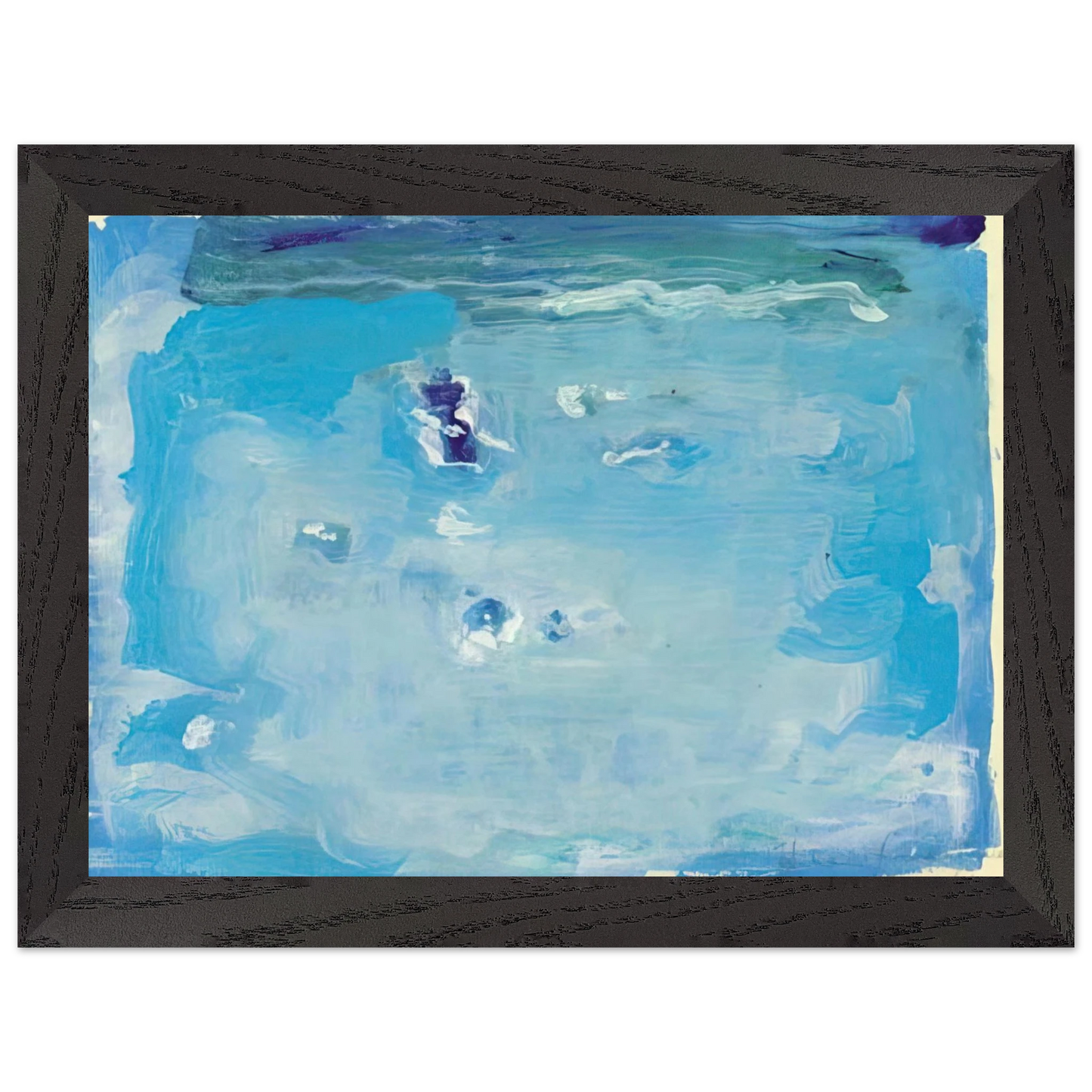 Helen Frankenthaler - Untitled - Color Field Painting, Lyrical Abstraction Wall art - 21x29.7 cm / 8x12" - Premium Wooden Framed Poster With Fine Art Paper - Black frame