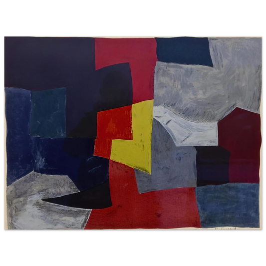 Serge Poliakoff - Composition grise, rouge et jaune - 1960 Fine Art Poster - Default Title
