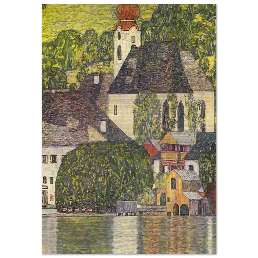 CHRUCH IN UNTERACH ON THE ATTERSEE - Gustav Klimt Brushed Aluminum Print - 70x100 cm / 28x40 inches | Gustav Klimt Aluminum Print | Gustav Klimt Prints
