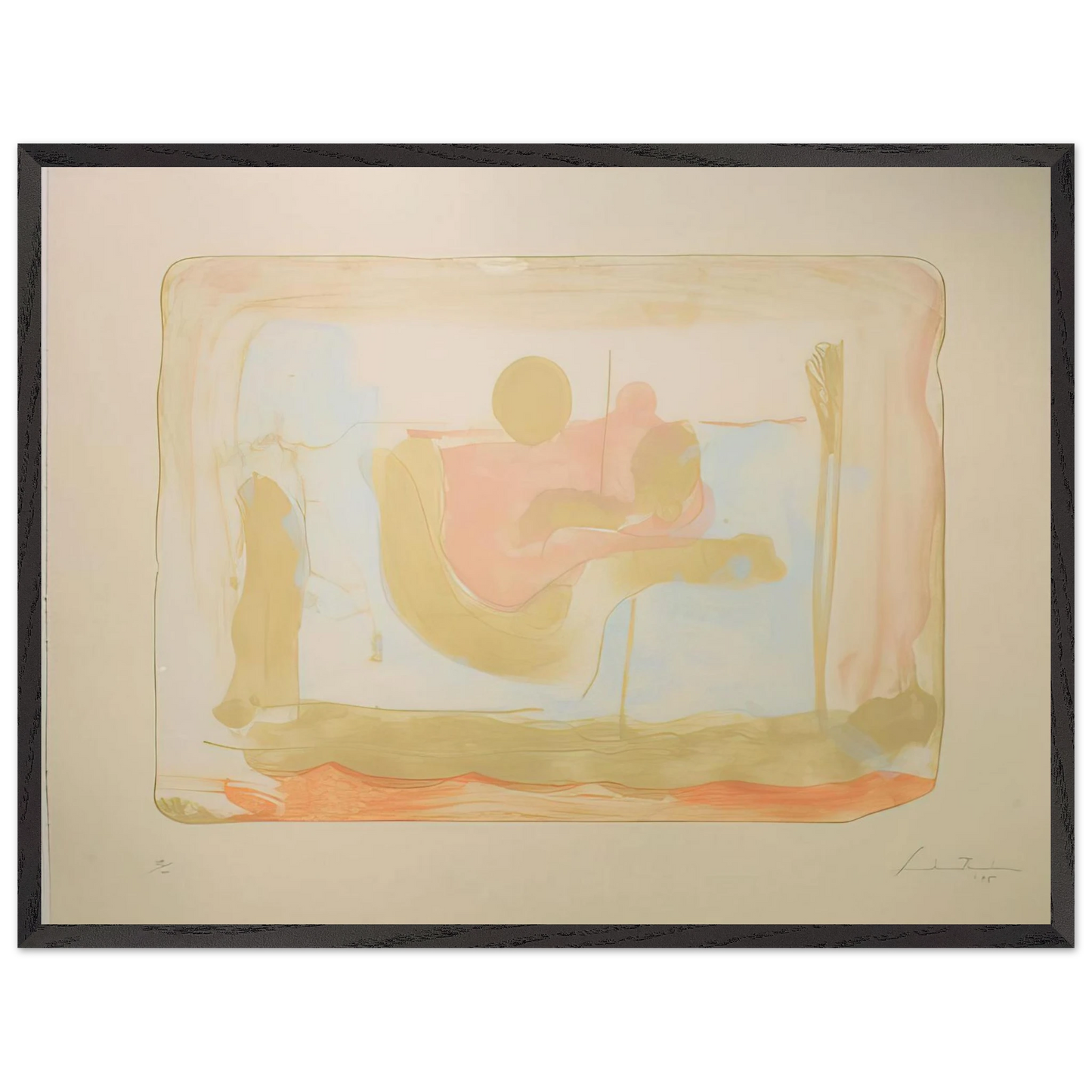 Helen Frankenthaler - Reflections I - 1995 Wall art - 45x60 cm / 18x24 inches - Premium Wooden Framed Poster With Fine Art Paper - White frame
