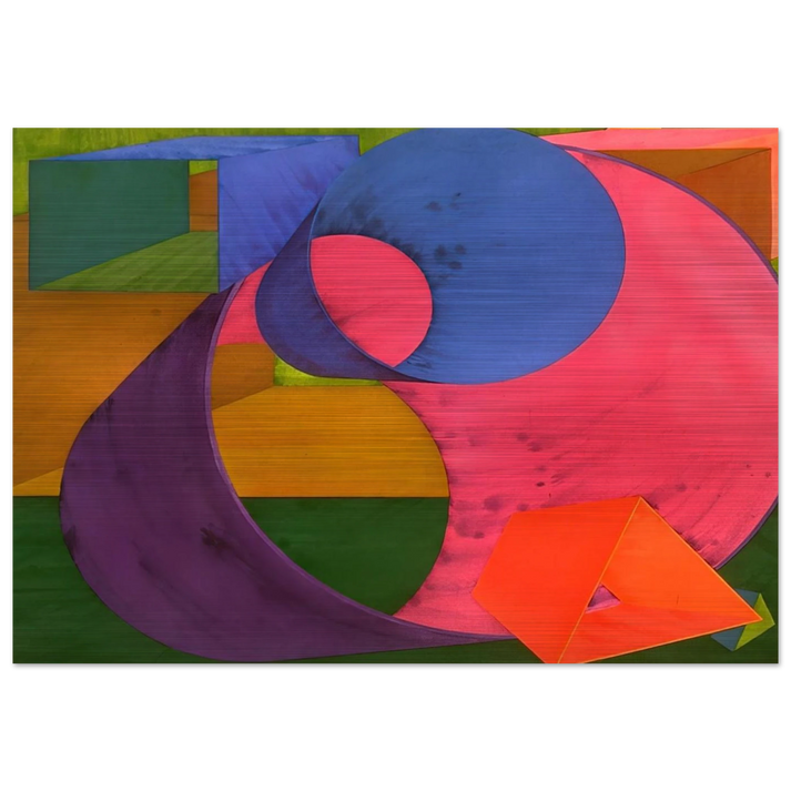 Indigo - Al Held Brushed Aluminum Print - 70x100 cm / 28x40 inches | Al Held Aluminum Print | Al Held Prints