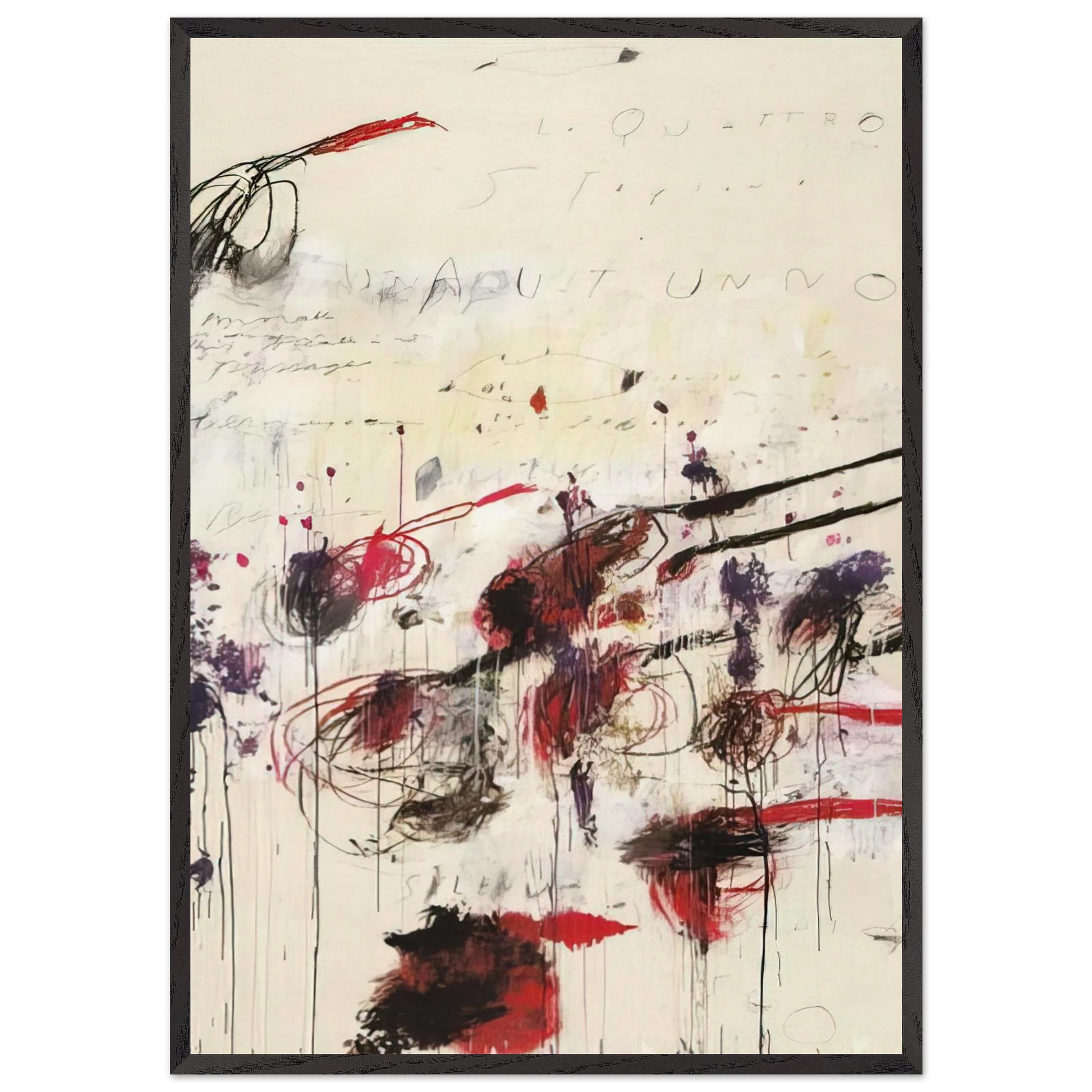 Quattro stagioni I Autunno - Cy Twombly Framed Art Print – Black Wooden Frame - Default Title - -Framed Art Print