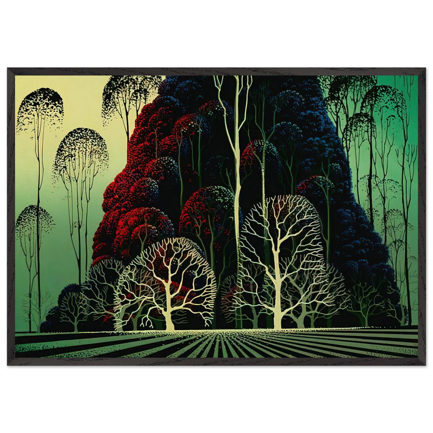 Eucalyptus Forest - Eyvind Earle Framed Art Print – Black Wooden Frame - Default Title - -Framed Art Print