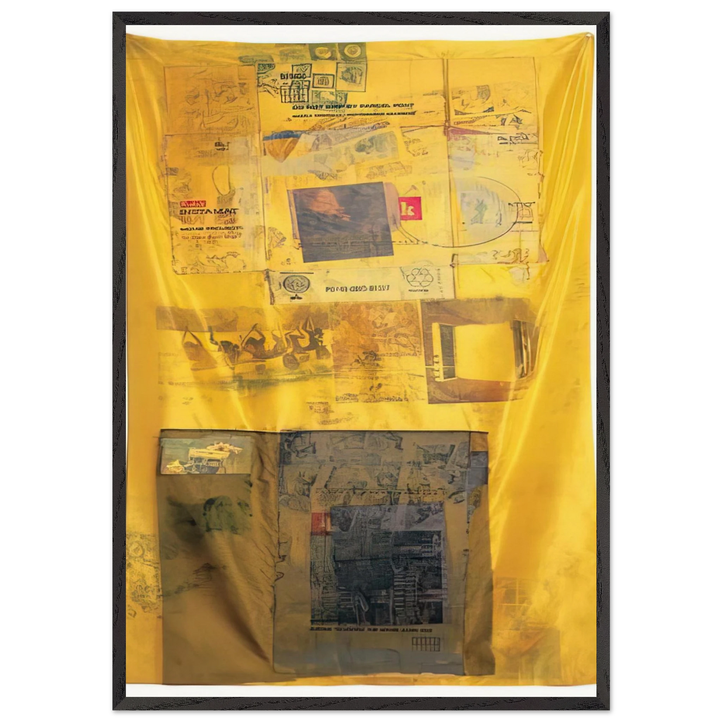 SULPHUR BANK HOARFROST 1974 - Robert Rauschenberg Framed Art Print – Black Wooden Frame - Default Title - -Framed Art Print