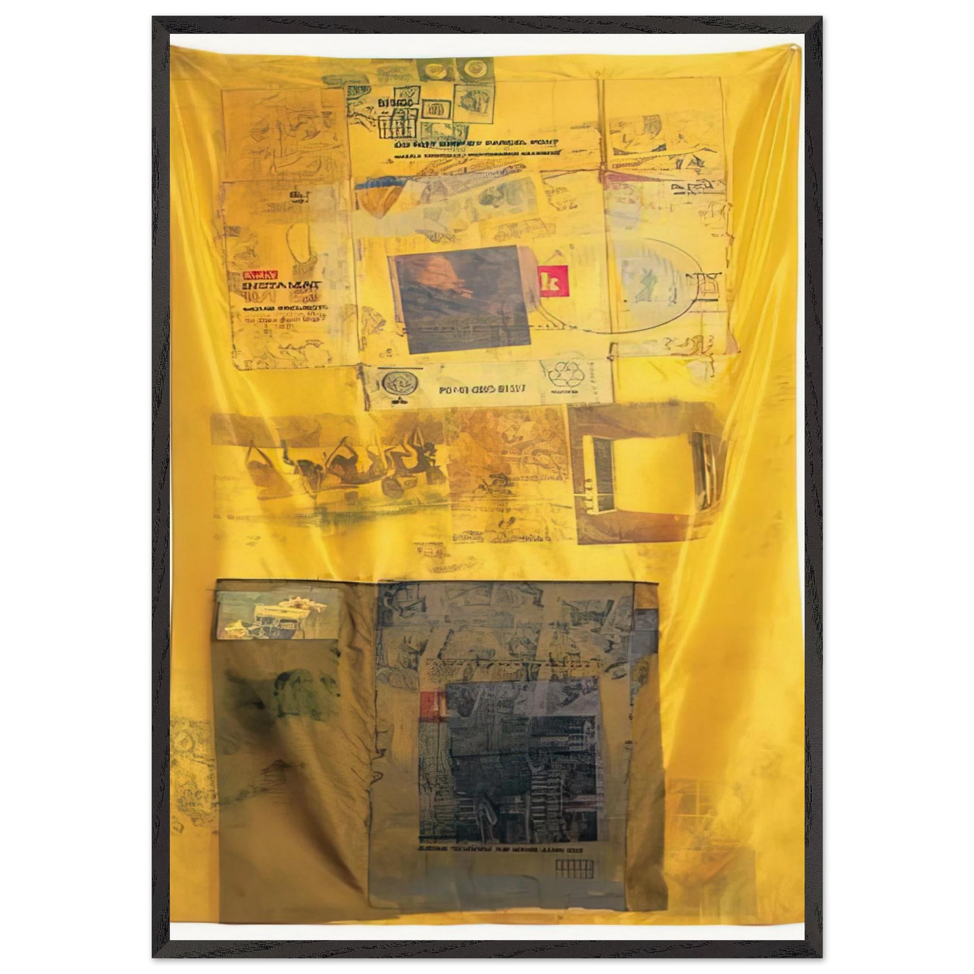 SULPHUR BANK HOARFROST 1974 - Robert Rauschenberg Framed Art Print – Black Wooden Frame - Default Title - -Framed Art Print