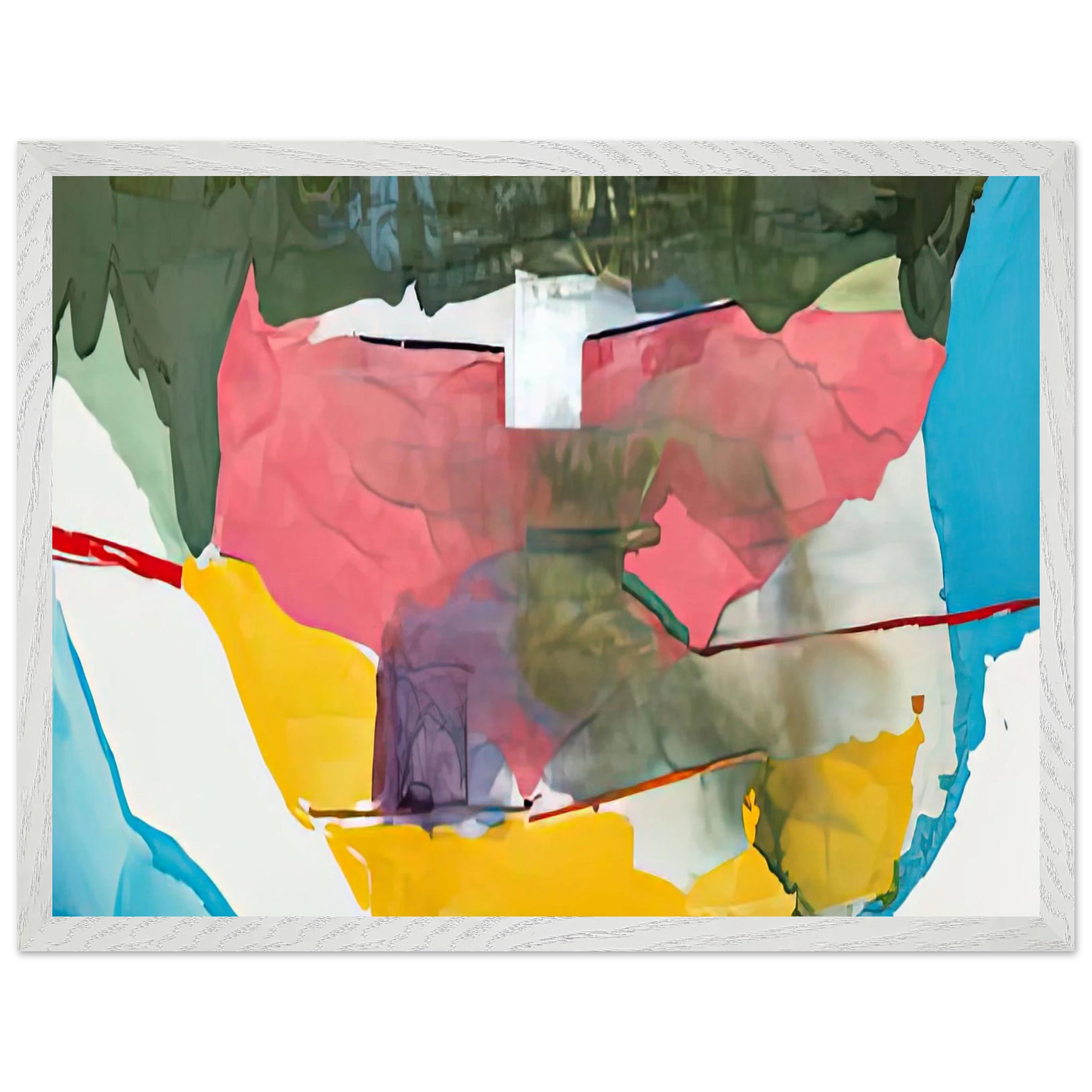 Helen Frankenthaler - Off White Square, 1973- Wall Art - 30x40 cm / 12x16 inches - Premium Wooden Framed Poster With Fine Art Paper - Black frame