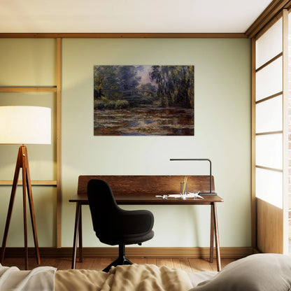 The Water Lily Pond and Bridge - claude monet Brushed Aluminum Print - 70x100 cm / 28x40 inches | claude monet Aluminum Print | claude monet Prints
