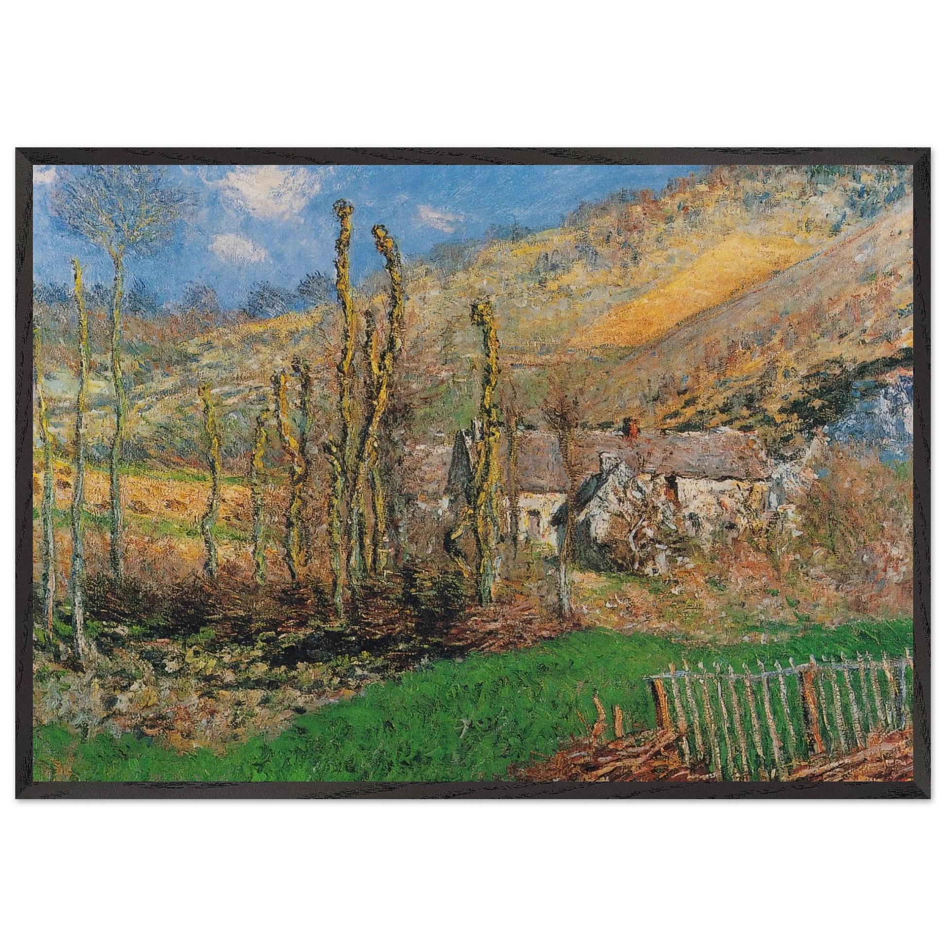 Winter Landscape at the Val de Falaise - claude monet Framed Art Print – Black Wooden Frame - Default Title - -Framed Art Print