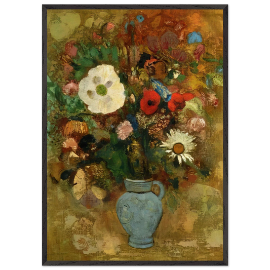 BOUQUET OF FLOWERS 1 - Odilon Redon Framed Art Print – Black Wooden Frame - Default Title - -Framed Art Print