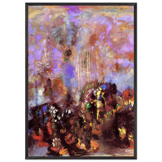 COMPOSITION WITH FLOWERS - Odilon Redon Framed Art Print – Black Wooden Frame - Default Title - -Framed Art Print