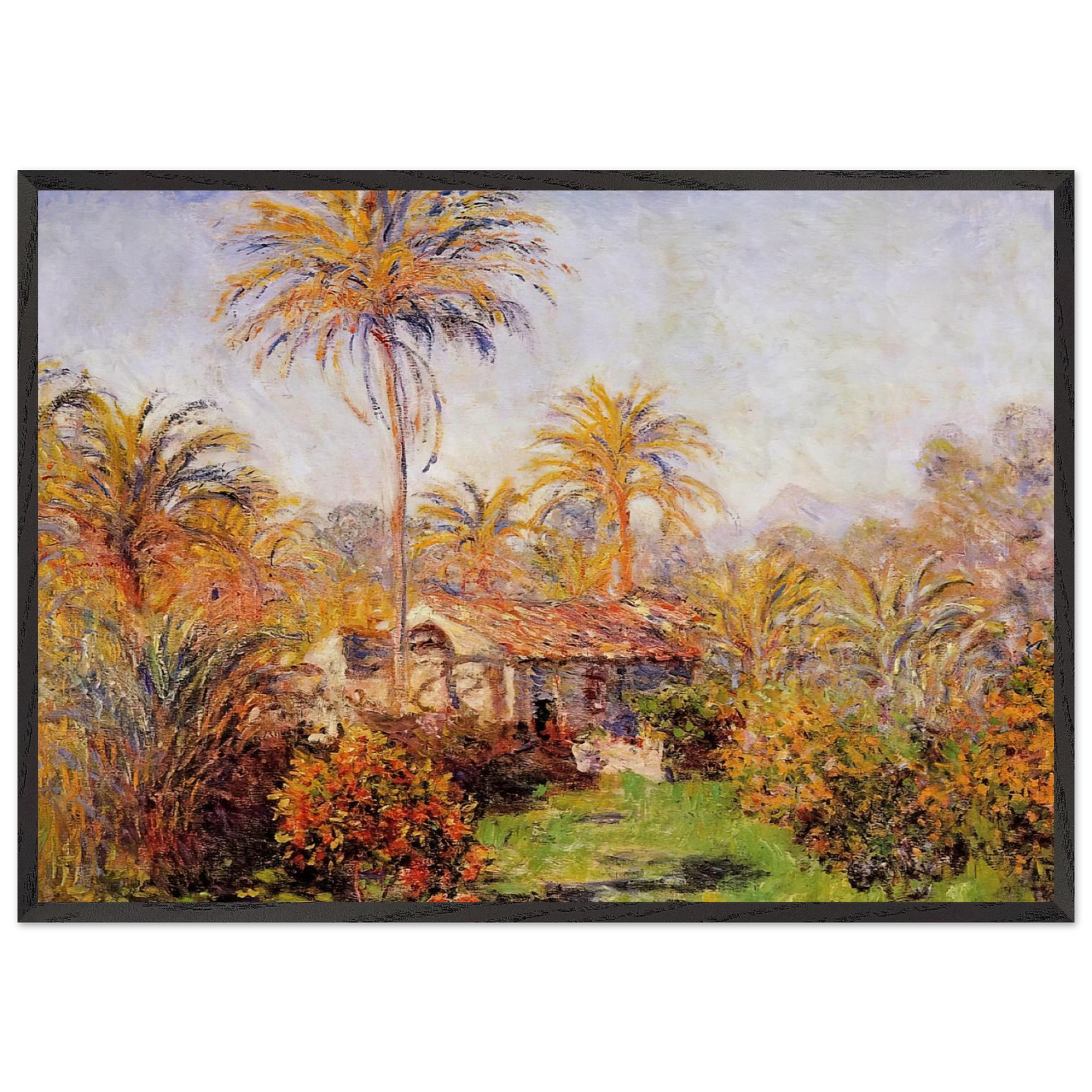Small Country Farm in Bordighera - claude monet Framed Art Print – Black Wooden Frame - Default Title - -Framed Art Print