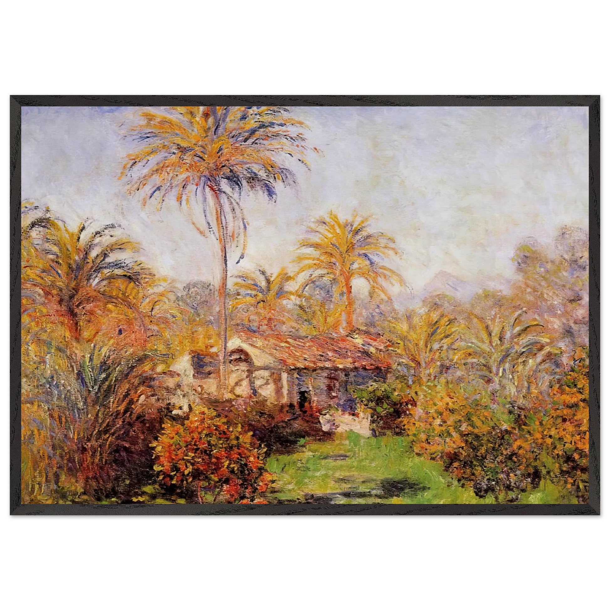Small Country Farm in Bordighera - claude monet Framed Art Print – Black Wooden Frame - Default Title - -Framed Art Print
