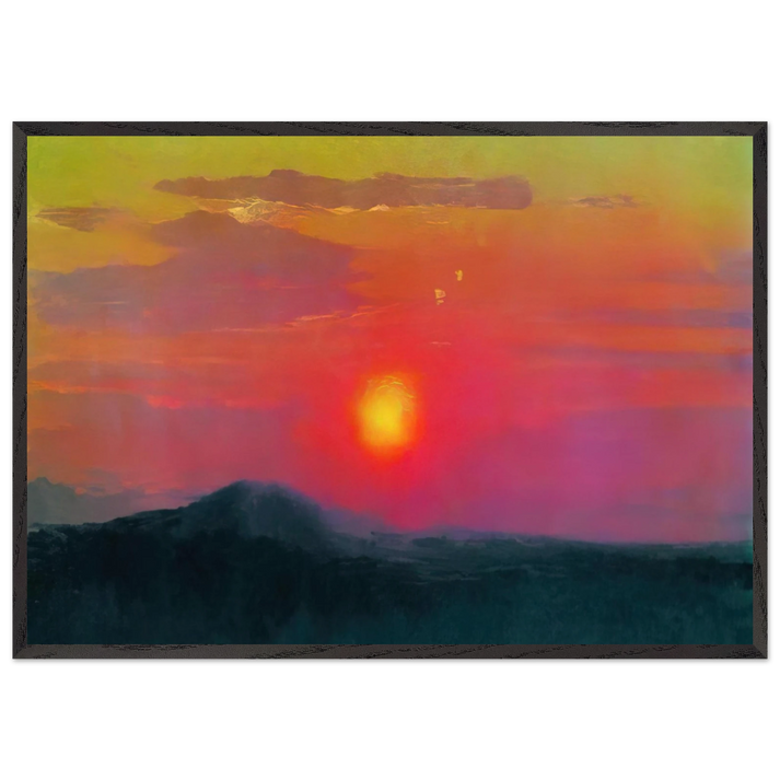 Red sunset - Arkhyp Kuindzhi 70x100 cm / 28x40 inches Framed Art Print – Black Wooden Frame