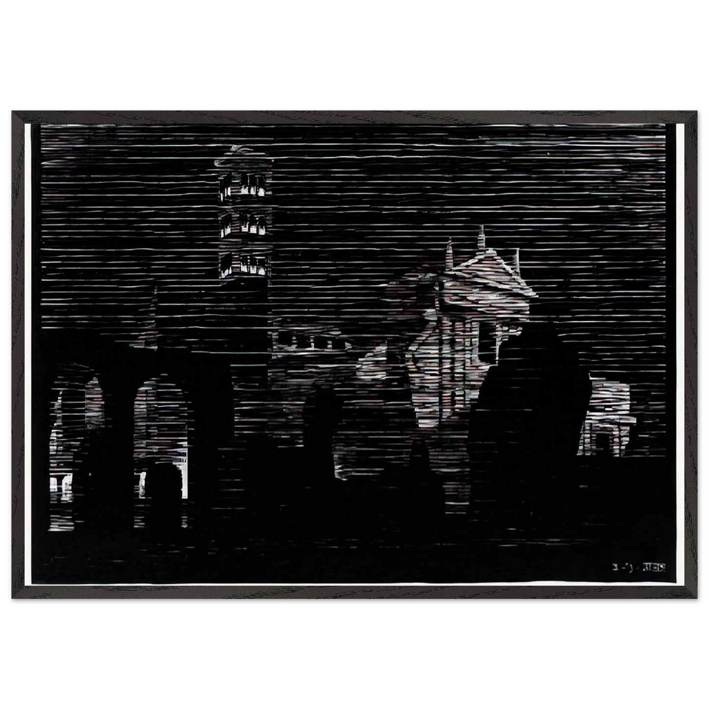 NOCTURNAL ROME 2 - MC Escher Framed Art Print – Black Wooden Frame - Default Title - -Framed Art Print