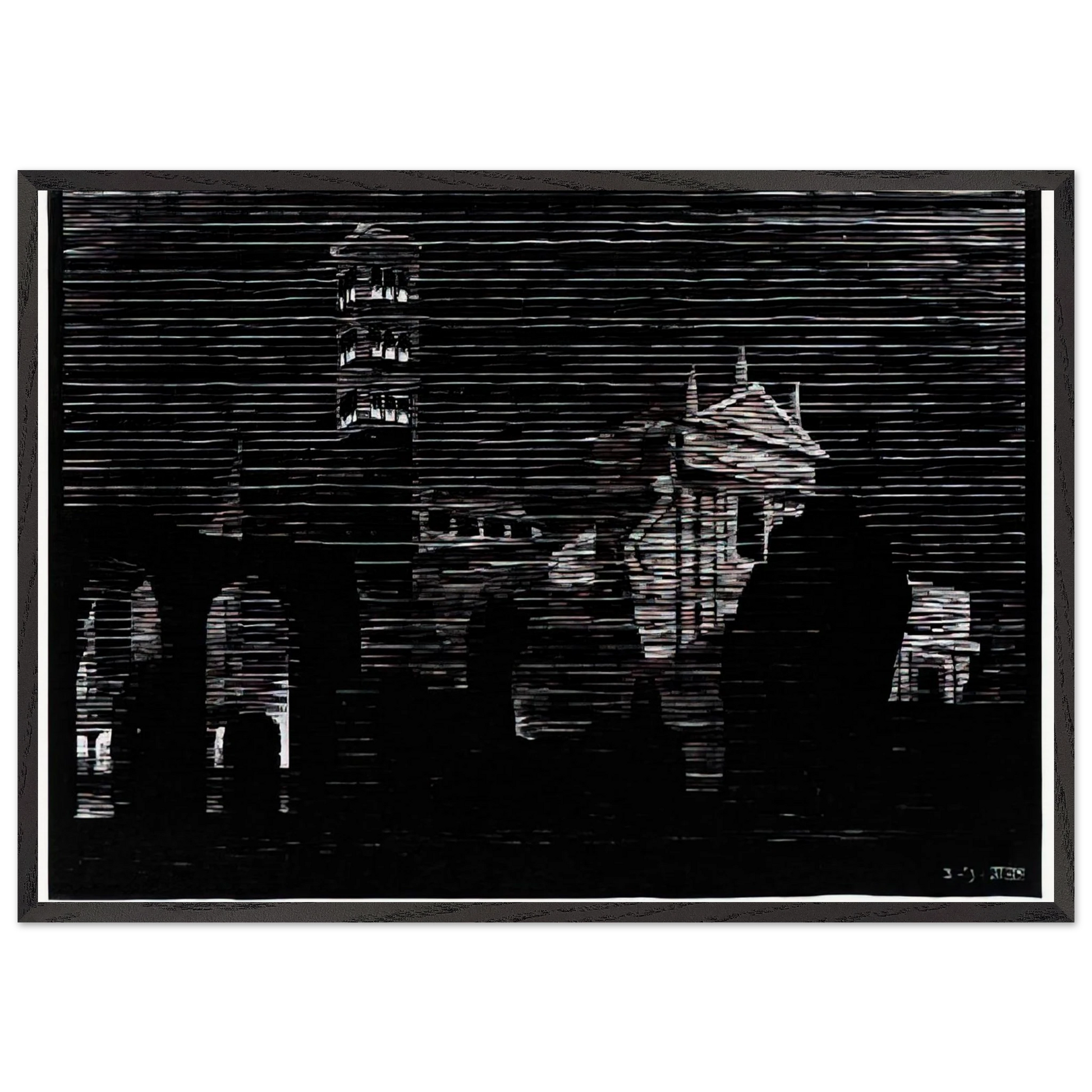 NOCTURNAL ROME 2 - MC Escher Framed Art Print – Black Wooden Frame - Default Title - -Framed Art Print