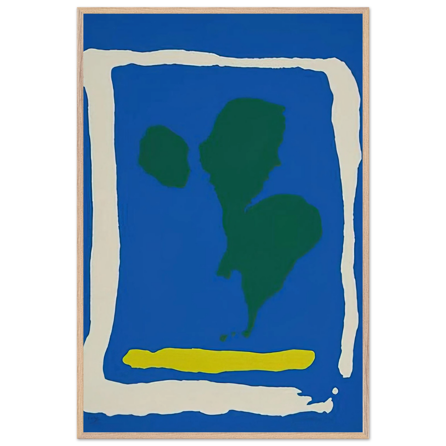 Helen Frankenthaler - Air Frame - 1965 Wall art - 21x29.7 cm / 8x12" - Premium Wooden Framed Poster With Fine Art Paper - Black frame