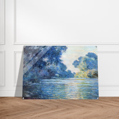 Morning on the Seine at Giverny 02 - claude monet Acrylic Print - 70x100 cm / 28x40″ inches
