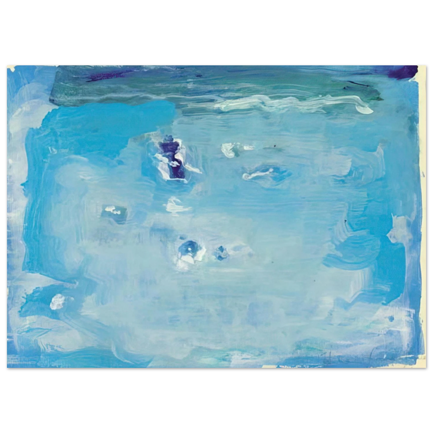 Helen Frankenthaler - Untitled - Color Field Painting, Lyrical Abstraction Wall art - 20x25 cm / 8x10 inches - Premium Wooden Framed Poster With Fine Art Paper - Black frame