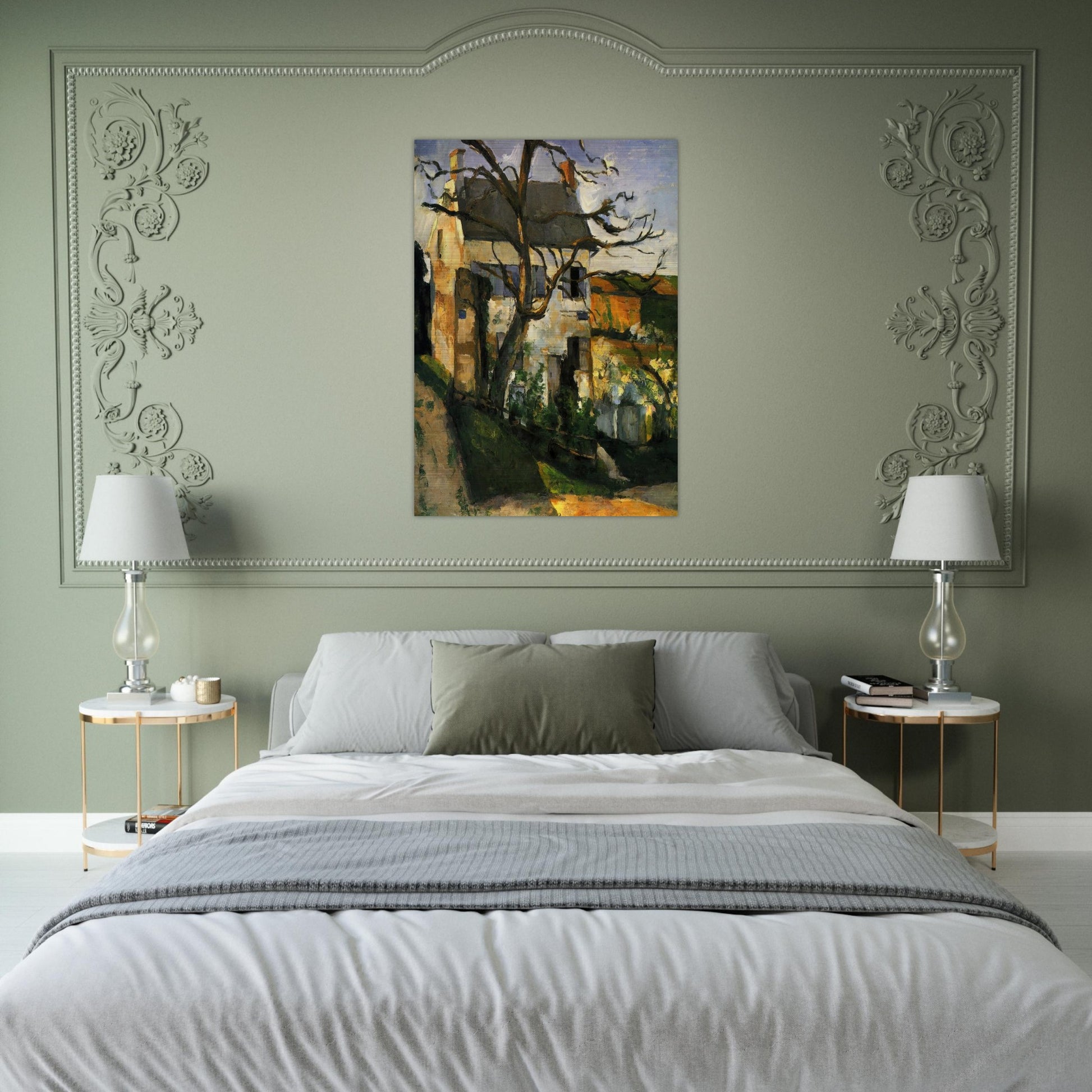 The House and the Tree - Paul Cézanne Brushed Aluminum Print - 70x100 cm / 28x40 inches | Paul Cézanne Aluminum Print | Paul Cézanne Prints