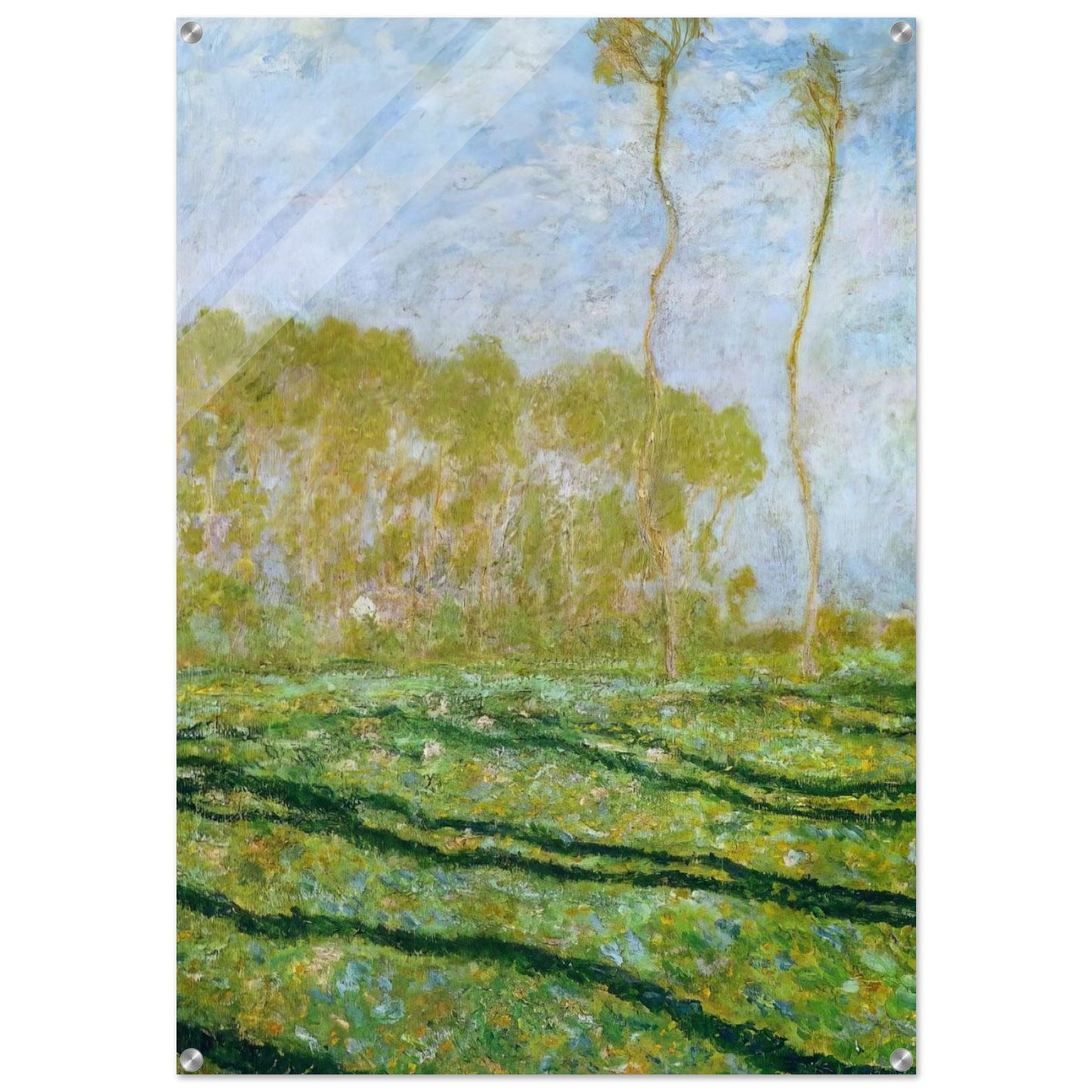 Springtime Landscape at Giverny - claude monet Acrylic Print - 70x100 cm / 28x40″ inches