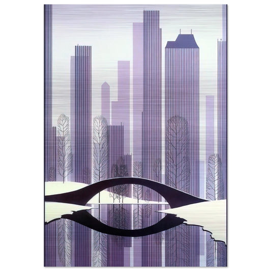 Central Park - Eyvind Earle Brushed Aluminum Print - 70x100 cm / 28x40 inches | Eyvind Earle Aluminum Print | Eyvind Earle Prints