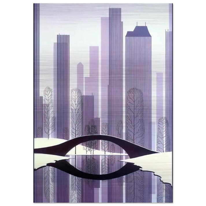 Central Park - Eyvind Earle Brushed Aluminum Print - 70x100 cm / 28x40 inches | Eyvind Earle Aluminum Print | Eyvind Earle Prints