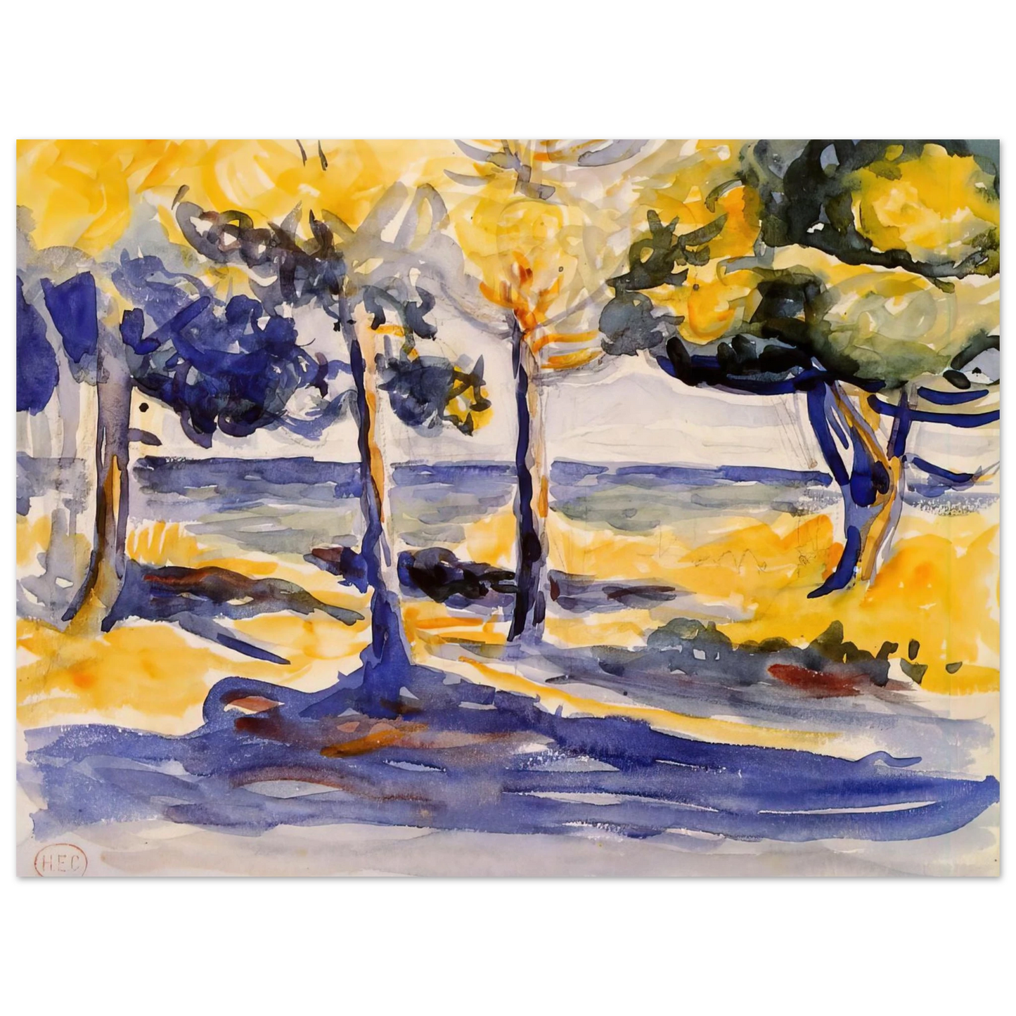 Henri-Edmond Cross - Trees by the Sea Fine Art Poster - Default Title