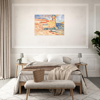 VIEW OF COLLIOURE WITH CHURCH 1905 - Henri Matisse Acrylic Print - 70x100 cm / 28x40″ inches | Henri Matisse Wall Art | Henri Matisse Prints