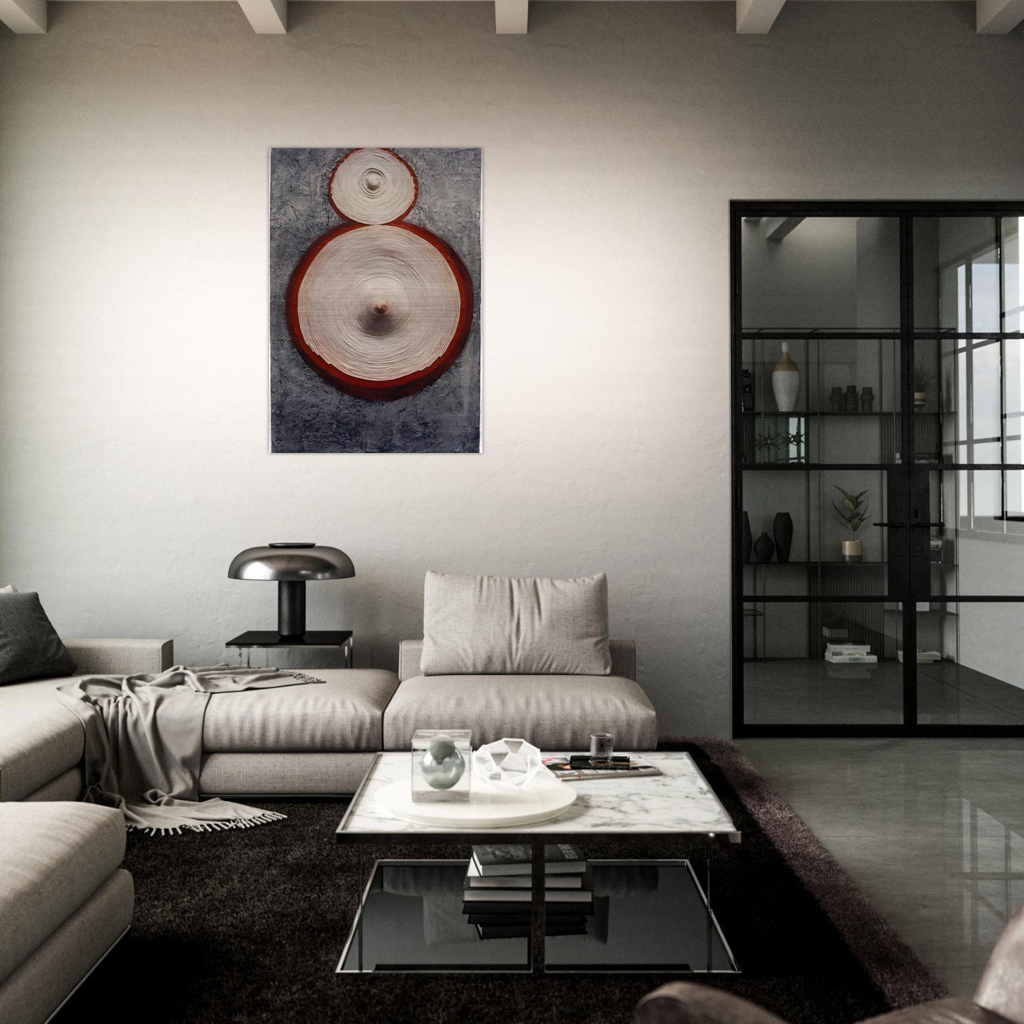 RINGAROUND AROSIE 1965 - Eva Hesse Brushed Aluminum Print - 70x100 cm / 28x40 inches | Eva Hesse Aluminum Print | Eva Hesse Prints
