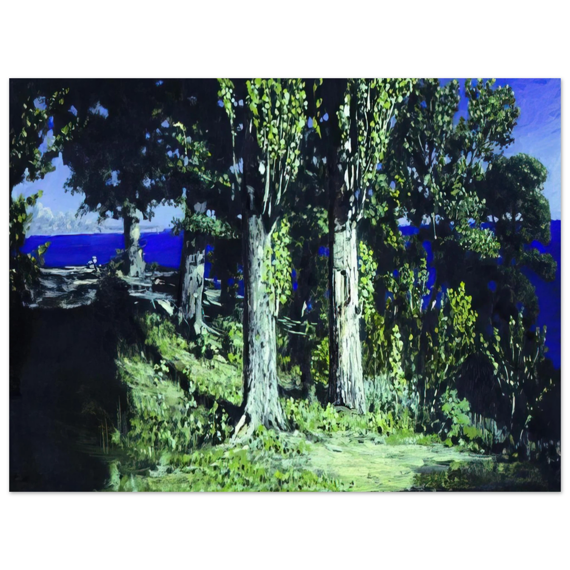 Arkhyp Kuindzhi - Cypresses on a Seashore. The Crimea Fine Art Poster - Default Title