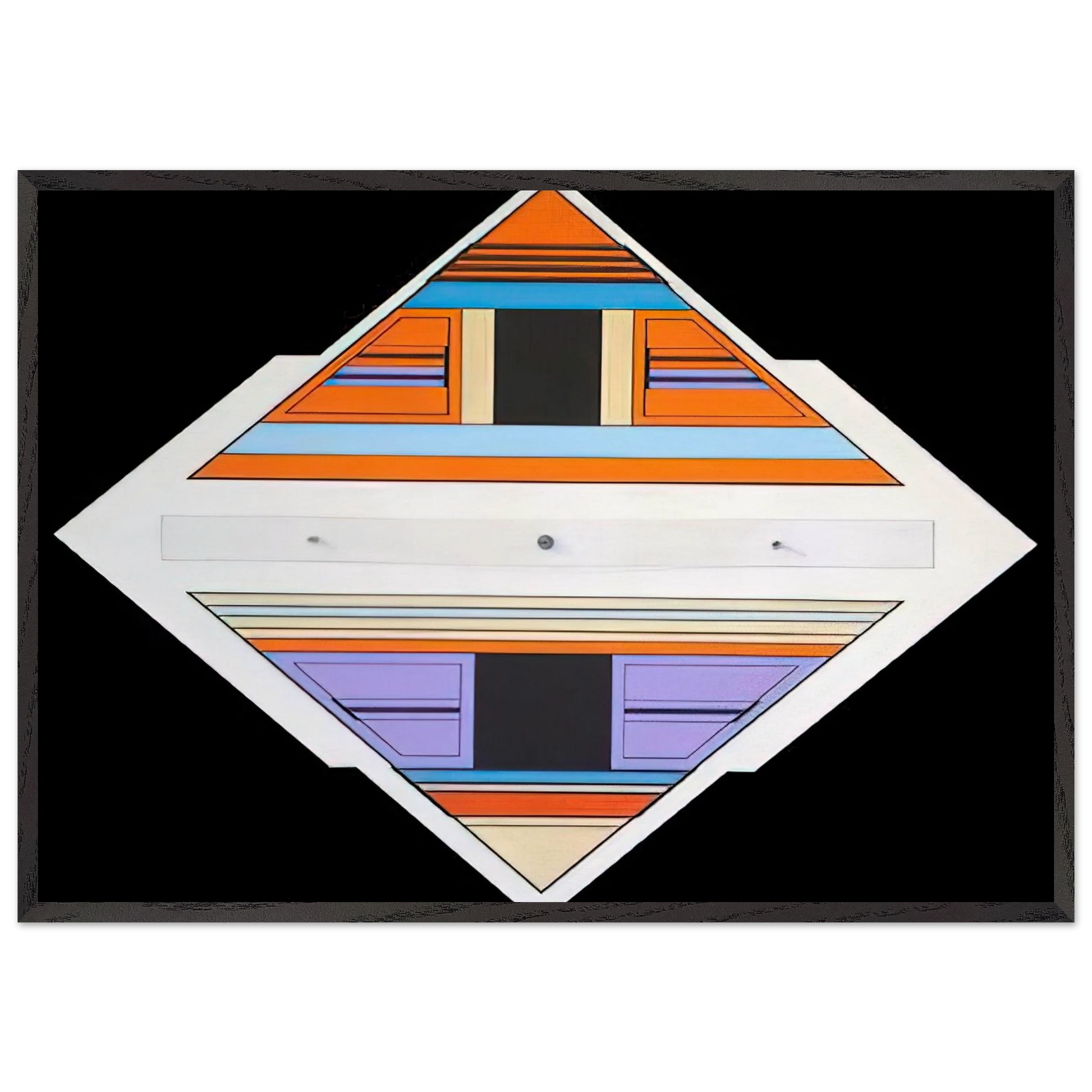 Elan - 1989 - Carmelo Arden Quin Framed Art Print – Black Wooden Frame - Default Title - -Framed Art Print