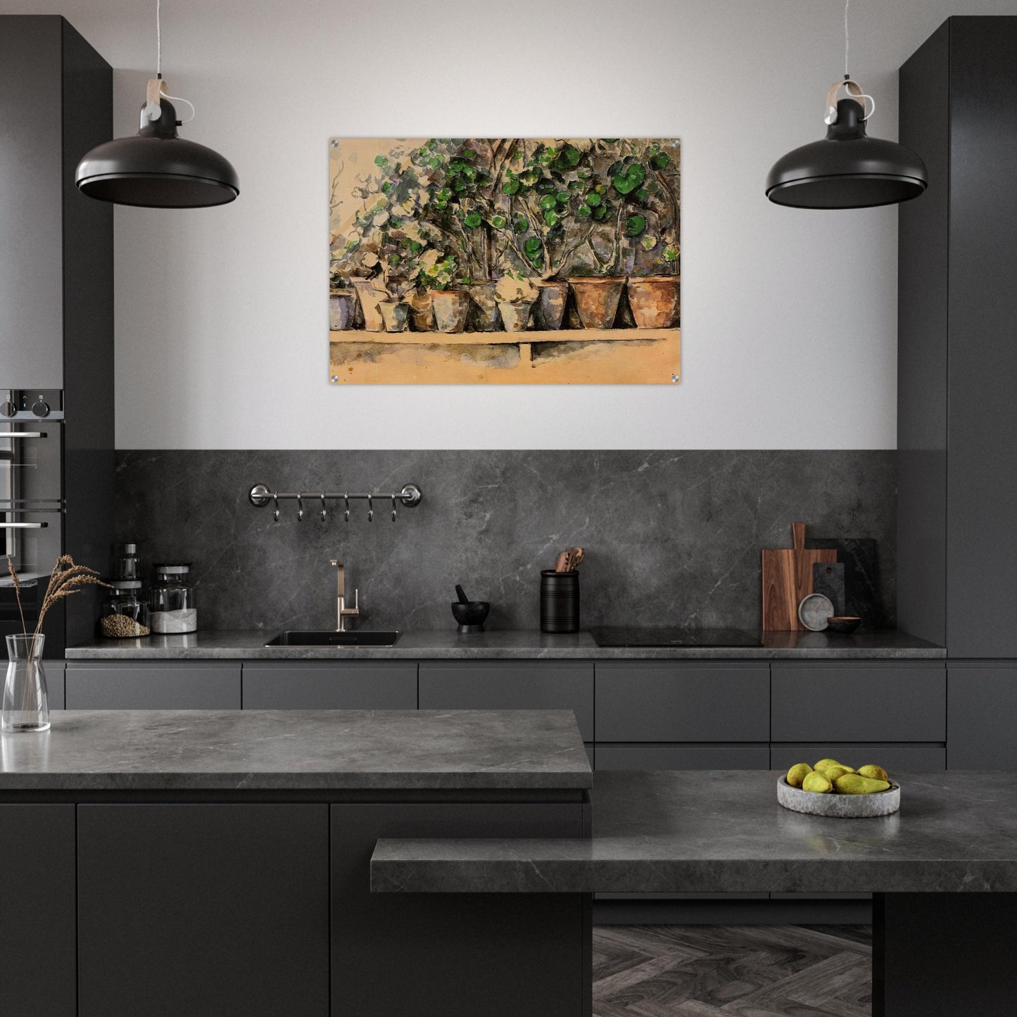 Flower Pots - Paul Cézanne Acrylic Print - 70x100 cm / 28x40″ inches | Paul Cézanne Wall Art | Paul Cézanne Prints