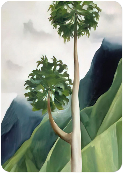 Papaya Tree-Iao Valley By Georgia O'Keeffe Pack of 10 Post Cards | Georgia O'Keeffe Post Cards | A6 (10.5 x 14.8 cm) - 4.1 x 5.8 inches
