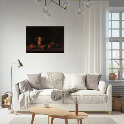 Still Life with Beer Mug and Fruit - Vincent van Gogh Brushed Aluminum Print - 70x100 cm / 28x40 inches | Vincent van Gogh Aluminum Print | Vincent van Gogh Prints