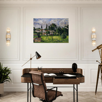 Landscape with Waterline - Paul Cézanne Brushed Aluminum Print - 70x100 cm / 28x40 inches | Paul Cézanne Aluminum Print | Paul Cézanne Prints