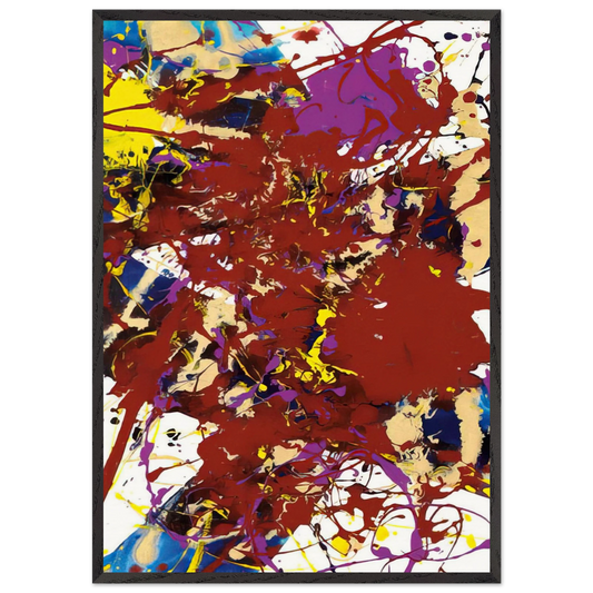 Untitled  SFP94-99  SFF 1781  - Sam Francis Framed Art Print – Black Wooden Frame - Default Title - -Framed Art Print