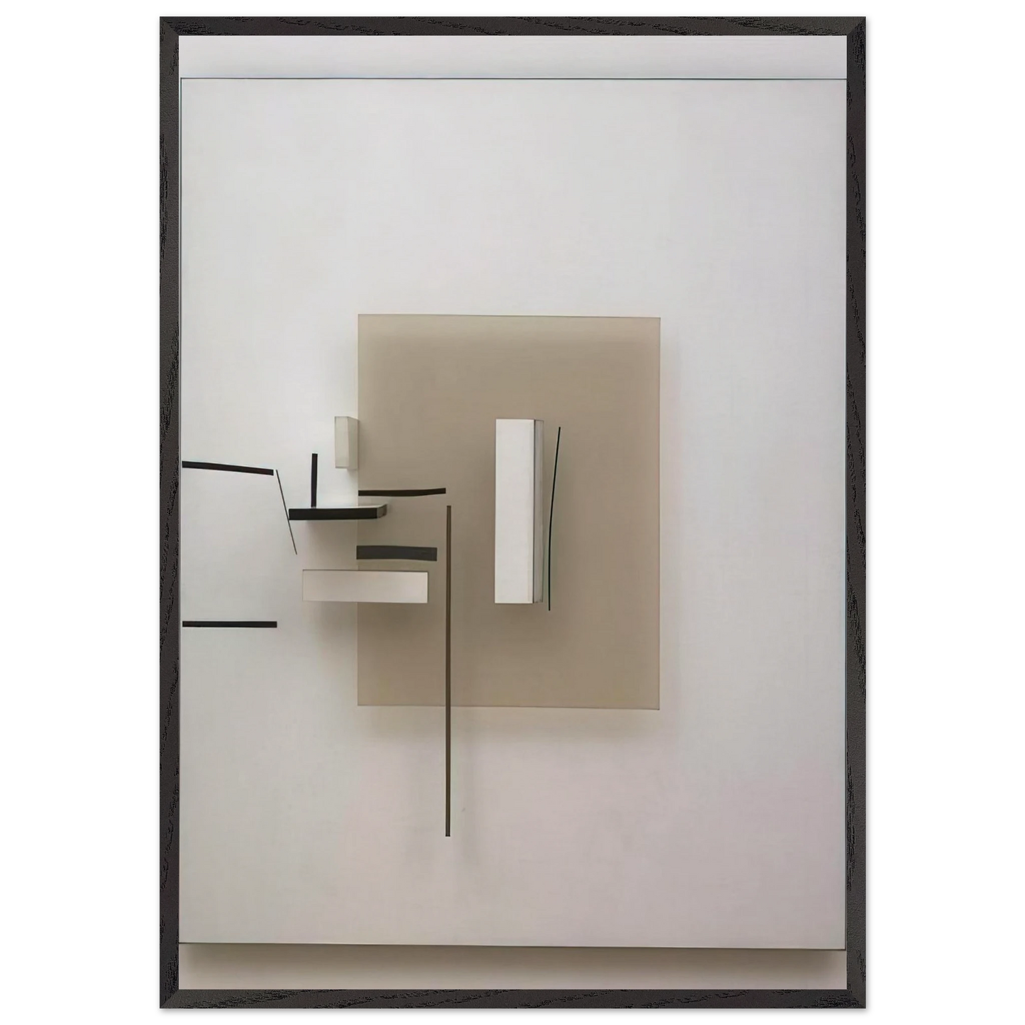 SYNTHETIC CONSTRUCTION WHITE AND BLACK 1966 - Victor Pasmore Framed Art Print – Black Wooden Frame - Default Title - -Framed Art Print