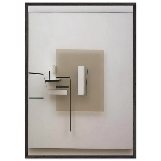 SYNTHETIC CONSTRUCTION WHITE AND BLACK 1966 - Victor Pasmore Framed Art Print – Black Wooden Frame - Default Title - -Framed Art Print